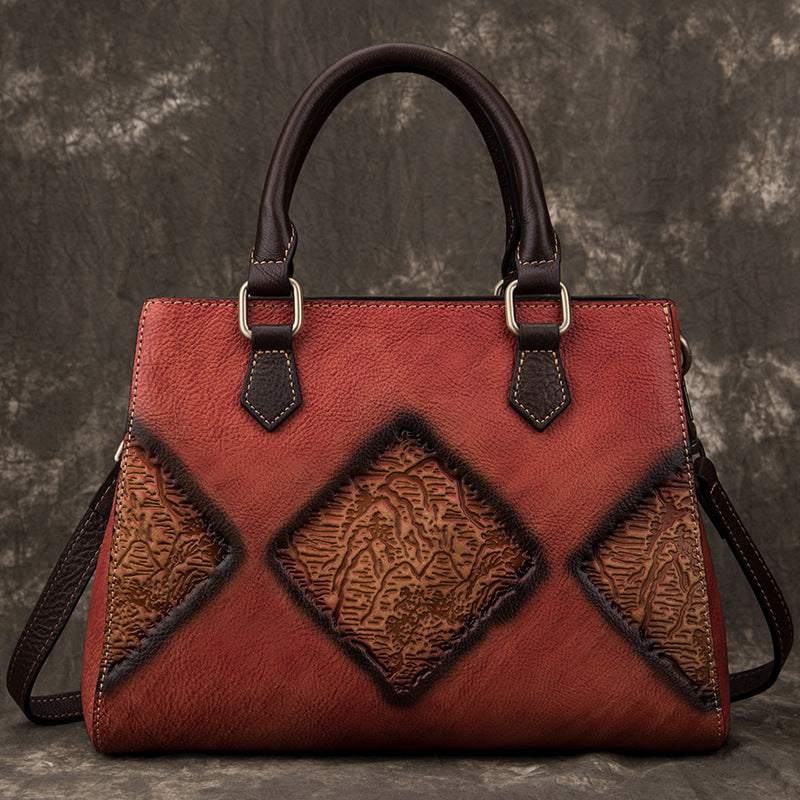 Top Layer Cowhide Retro European And American Fashion Casual Handbag – image 3