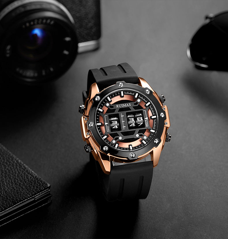 Sport leather men's quartz watch – image 3