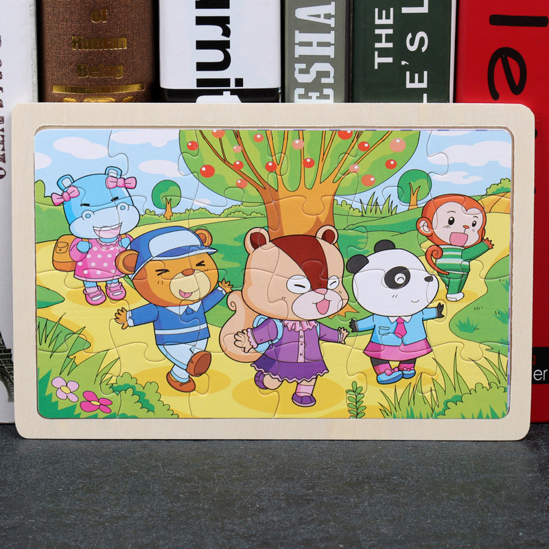 80PCS wooden educational toys educational development baby kids training toys children animal puzzle – image 8