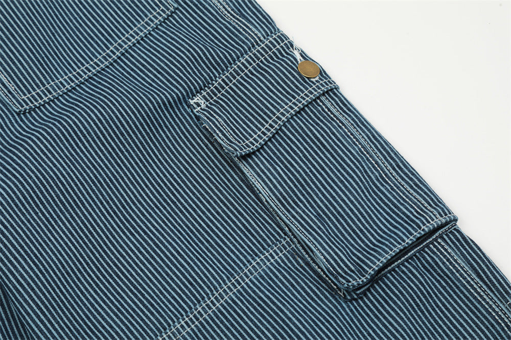 Fashion Vertical Stripe Overalls Men – image 18