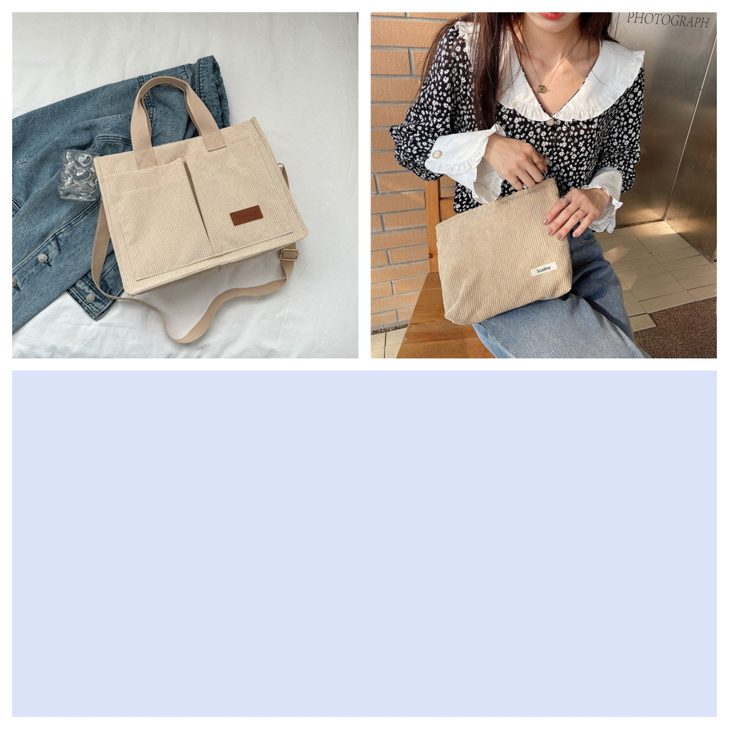 Fashion Corduroy Cosmetic Bag Women – image 17