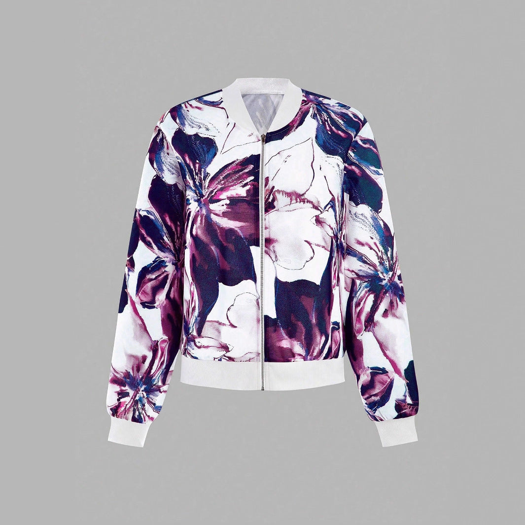 Printed Jacket Women Zipper All-matching Jacket Tops Women – image 4