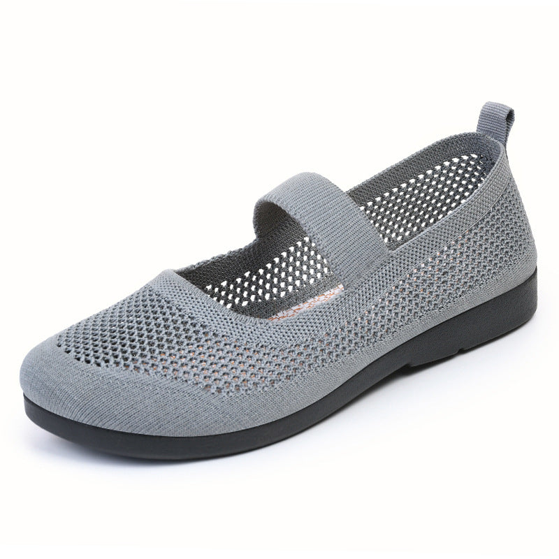 Casual Shoes For Women Flying Woven Women's Shoes Breathable Women Hollow Out Soft Bottom Mom Shoes – image 6