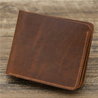Men's Wallet Leather Wallet Retro Rough Tri-fold First Layer Cowhide – image 4