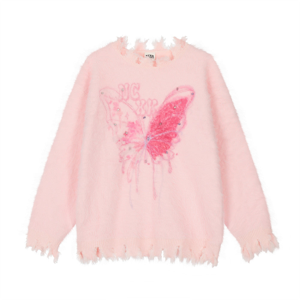 Fashion Butterfly Rhinestone Sweater Men – image 9