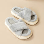 Fashion Cross Fluffy Slippers Women – image 6