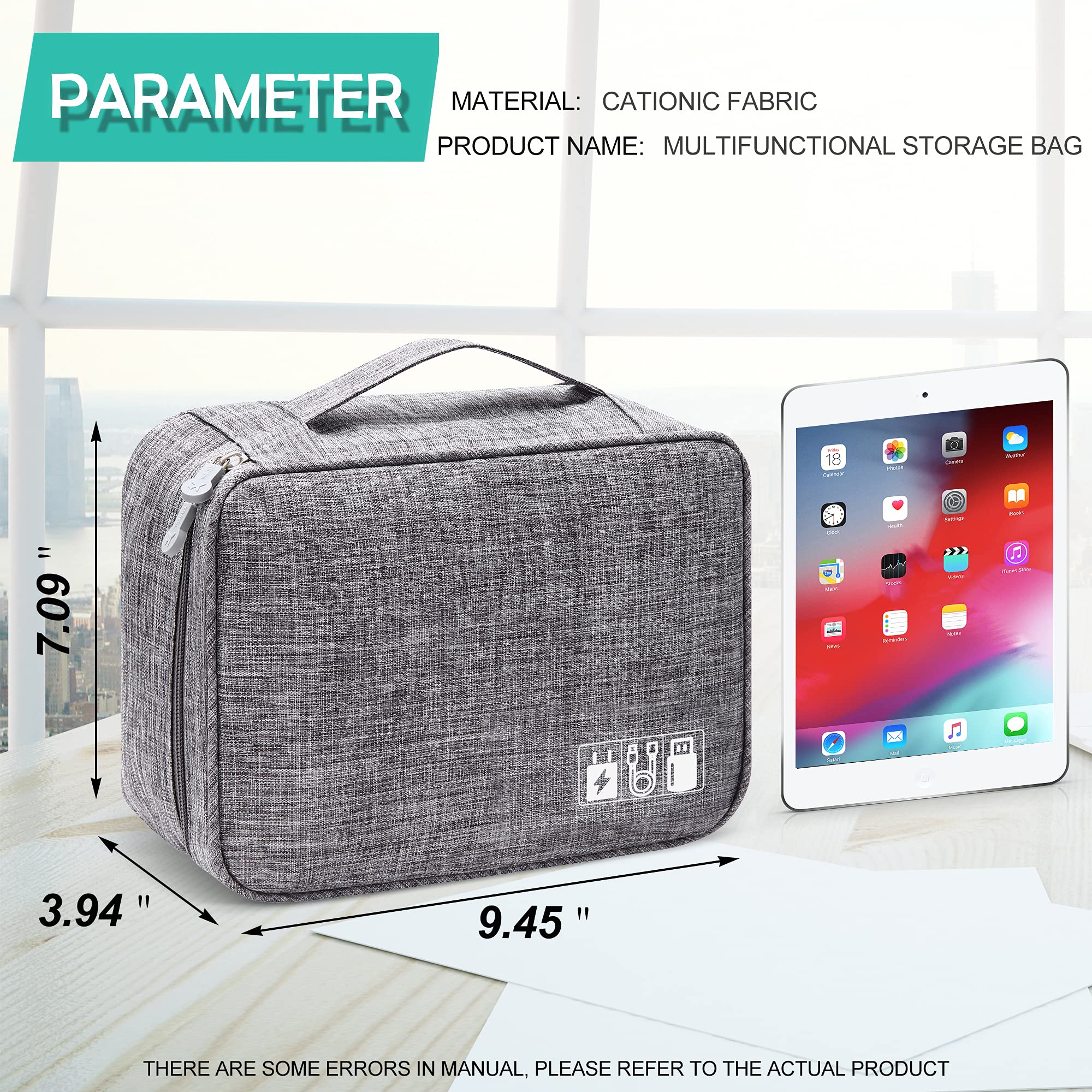 Electronics Organizer Travel Cable Organizer Bag Waterproof Portable Digital Storage Bag Electronic Accessories Case Cab