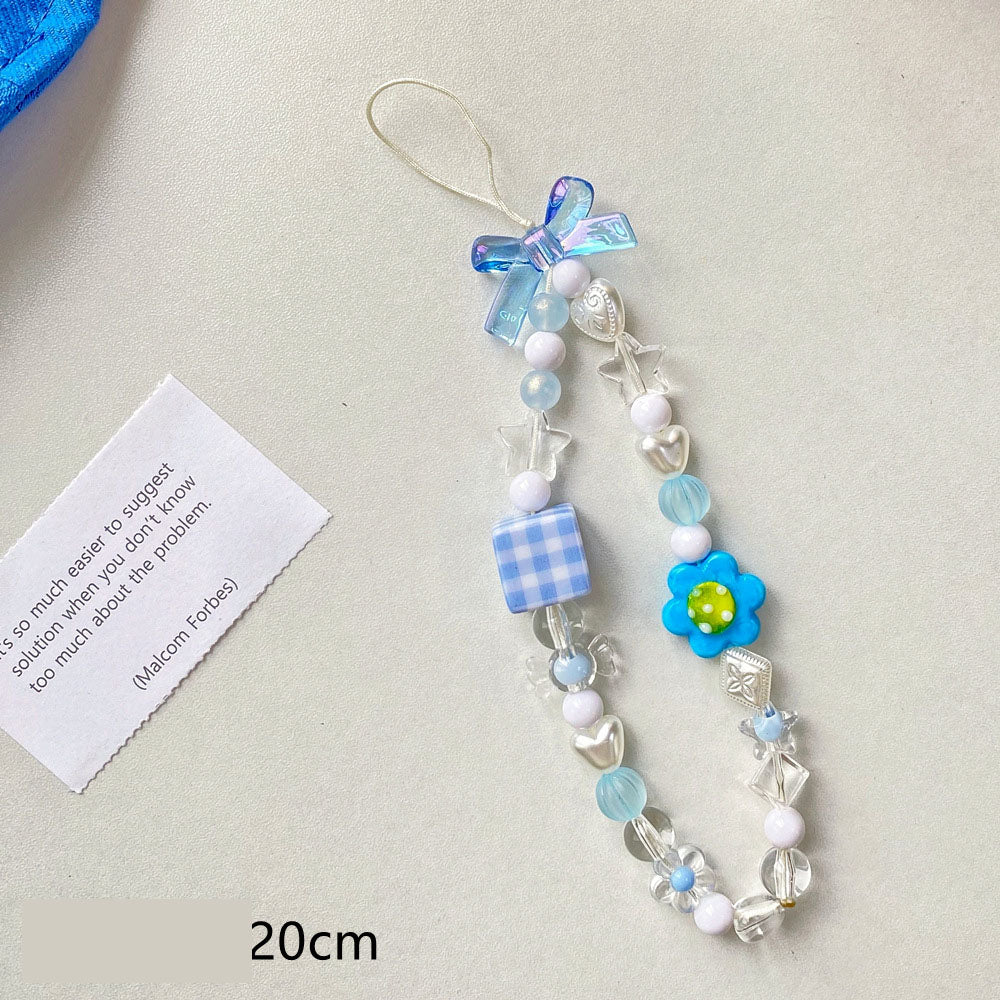 Beaded Flower Mobile Phone Lanyard Jewelry Accessories Hand Rope Lanyard – image 2