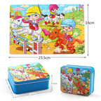 80PCS wooden educational toys educational development baby kids training toys children animal puzzle – image 3