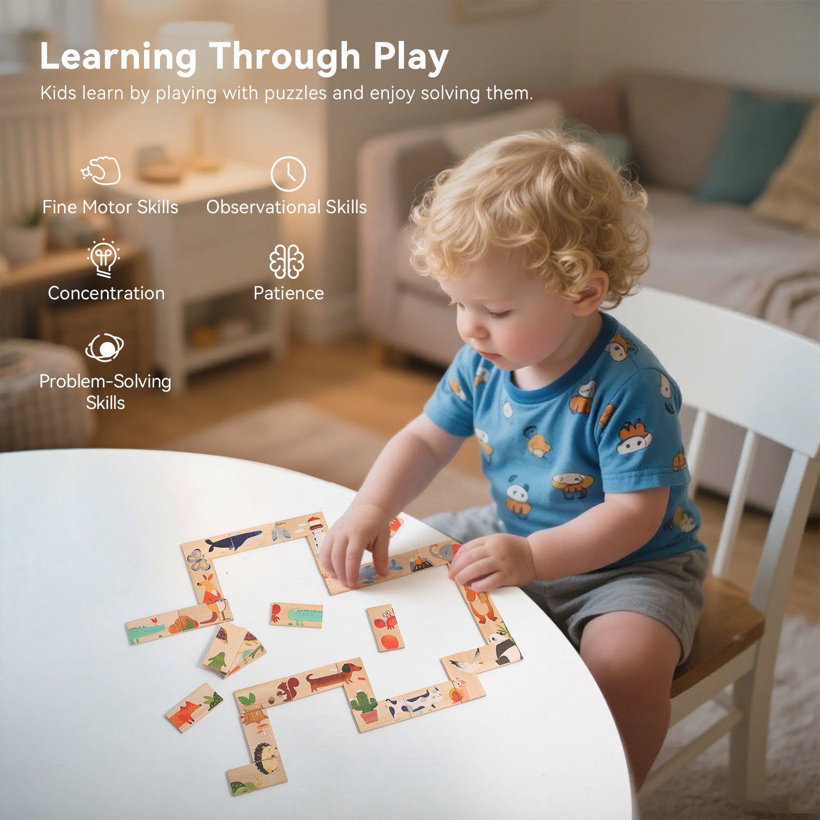 Wooden Children's Animal Puzzle Kids Interactive Educational Toys – image 2