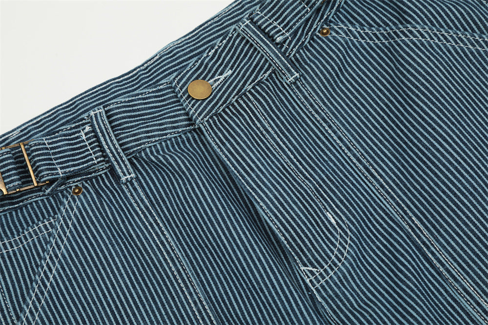 Fashion Vertical Stripe Overalls Men – image 2