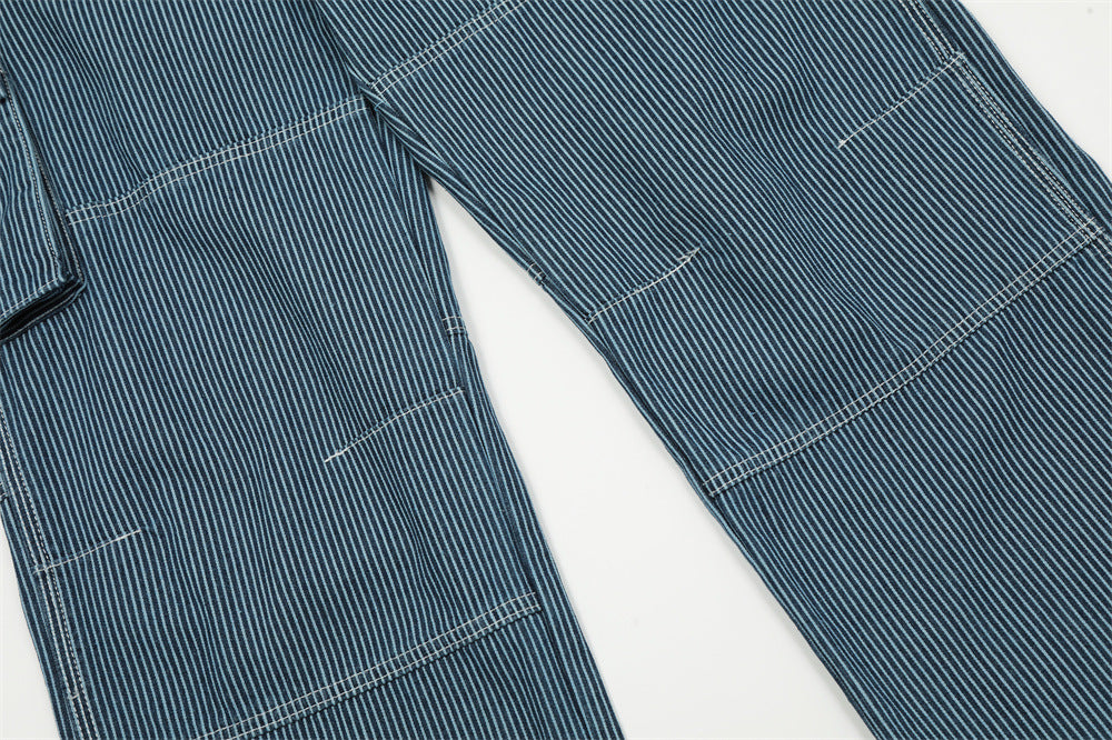 Fashion Vertical Stripe Overalls Men – image 16