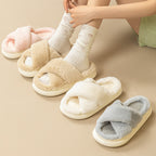 Fashion Cross Fluffy Slippers Women – image 7