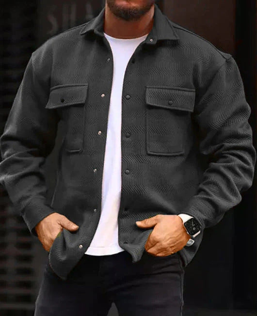 Coat Men Polo Collar Top Men Fashion Work Clothes – image 6