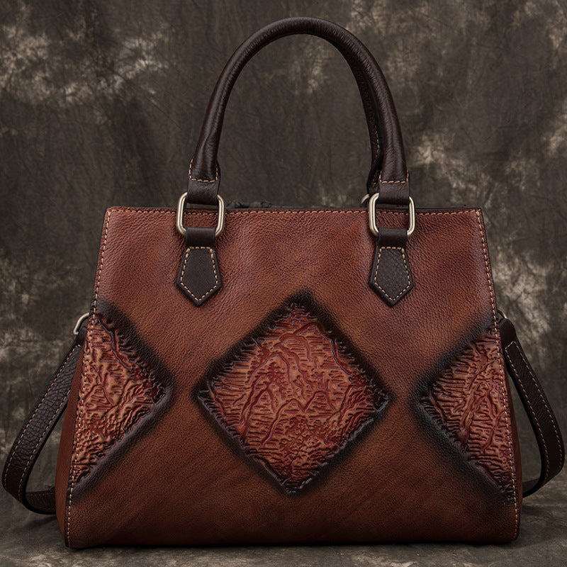Top Layer Cowhide Retro European And American Fashion Casual Handbag – image 5