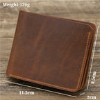 Men's Wallet Leather Wallet Retro Rough Tri-fold First Layer Cowhide – image 6
