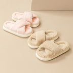 Fashion Cross Fluffy Slippers Women – image 4