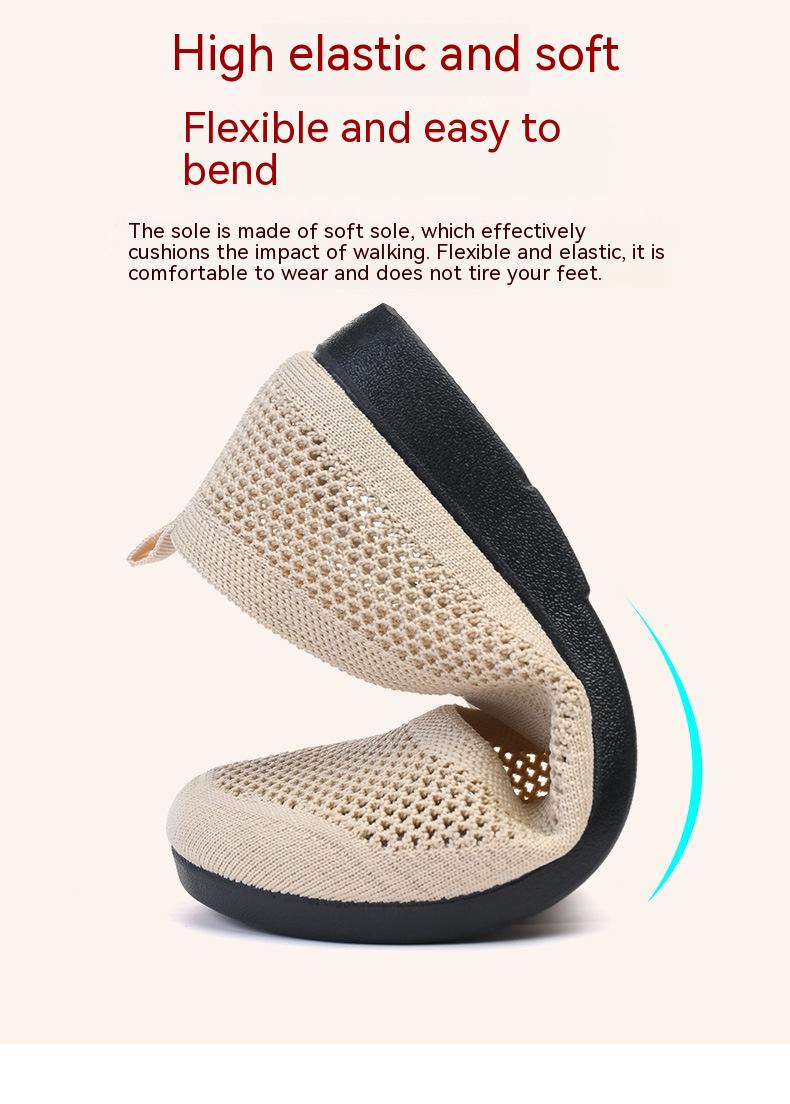 Casual Shoes For Women Flying Woven Women's Shoes Breathable Women Hollow Out Soft Bottom Mom Shoes – image 3