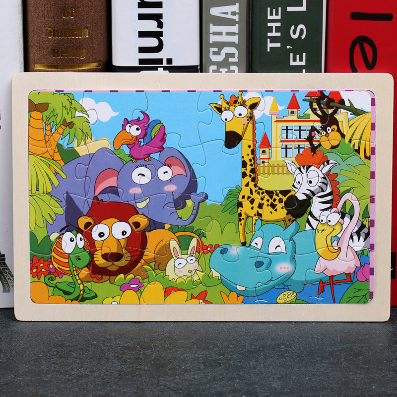 80PCS wooden educational toys educational development baby kids training toys children animal puzzle – image 6