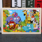 80PCS wooden educational toys educational development baby kids training toys children animal puzzle – image 6