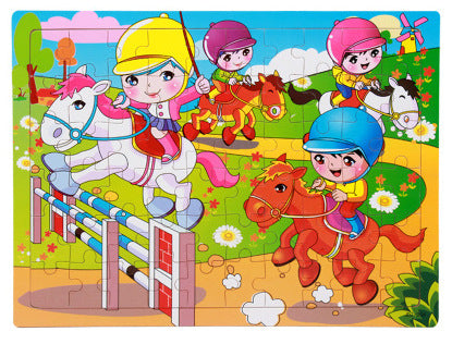 80PCS wooden educational toys educational development baby kids training toys children animal puzzle – image 17