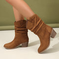 Fashion Western Denim Style Retro Cloth Cover Fashion Boots Women – image 2