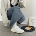 Platform Canvas Shoes Women  New Cloud Korean Style White Shoes Women Versatile Niche Stylish Design Breathable Skate Sh