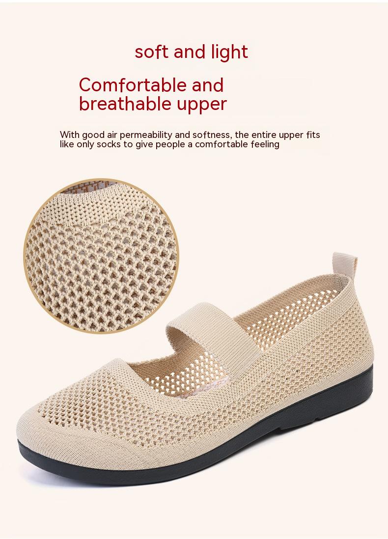 Casual Shoes For Women Flying Woven Women's Shoes Breathable Women Hollow Out Soft Bottom Mom Shoes – image 8