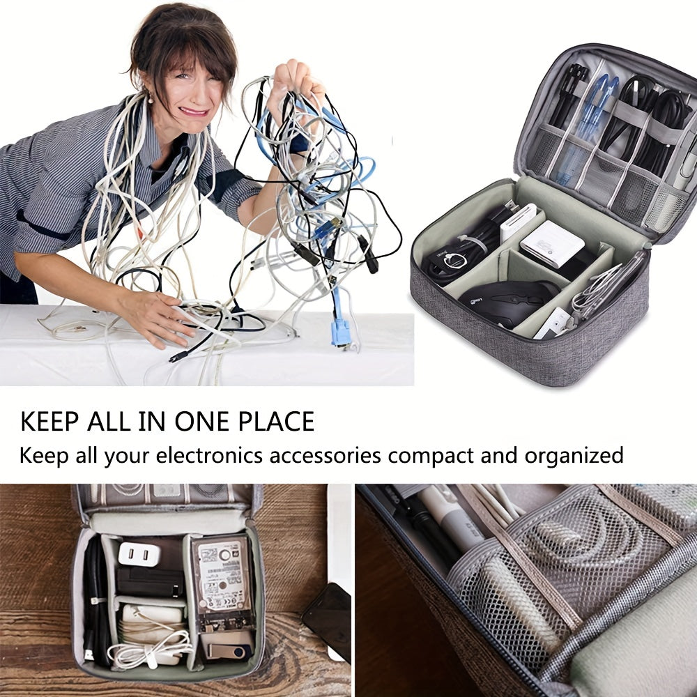 Electronics Organizer Travel Cable Organizer Bag Waterproof Portable Digital Storage Bag Electronic Accessories Case Cab – image 9