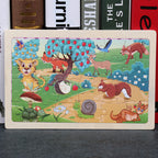 80PCS wooden educational toys educational development baby kids training toys children animal puzzle – image 10
