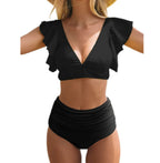 Printed Ruffled Split Ladies Bikini – image 6