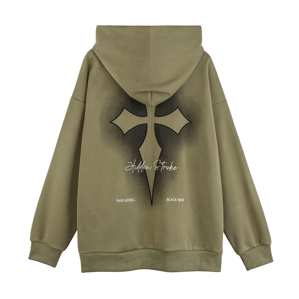 Fashion Cross Printed Hoodie Men – image 11