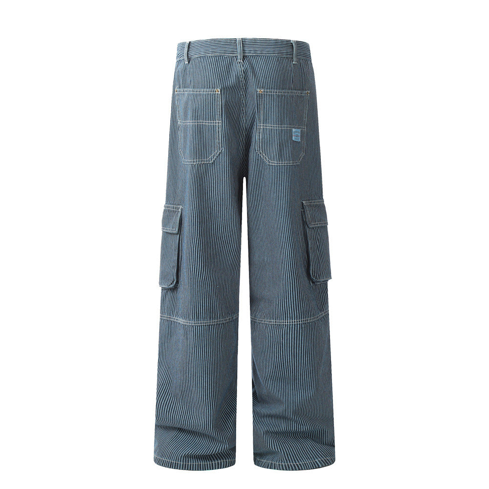 Fashion Vertical Stripe Overalls Men – image 3