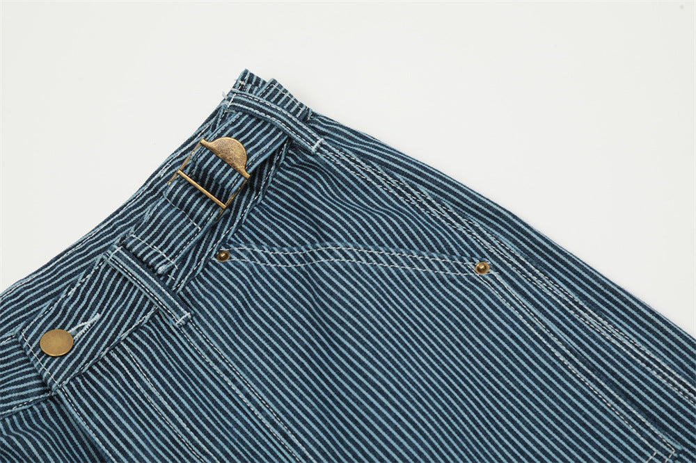 Fashion Vertical Stripe Overalls Men – image 9